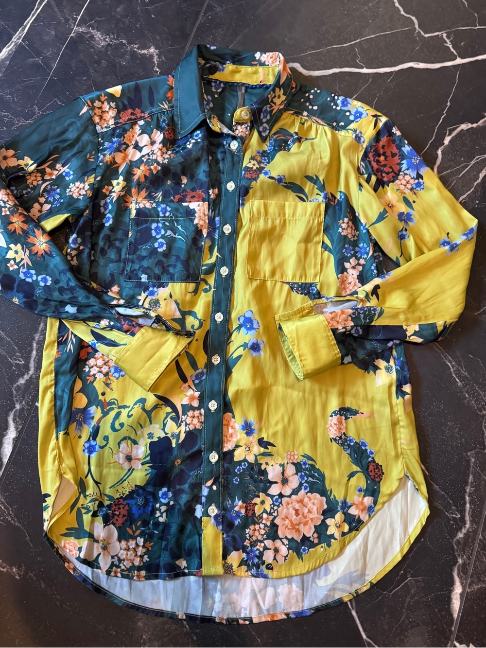 NWT Anthropologie Silky Button Down XXS
